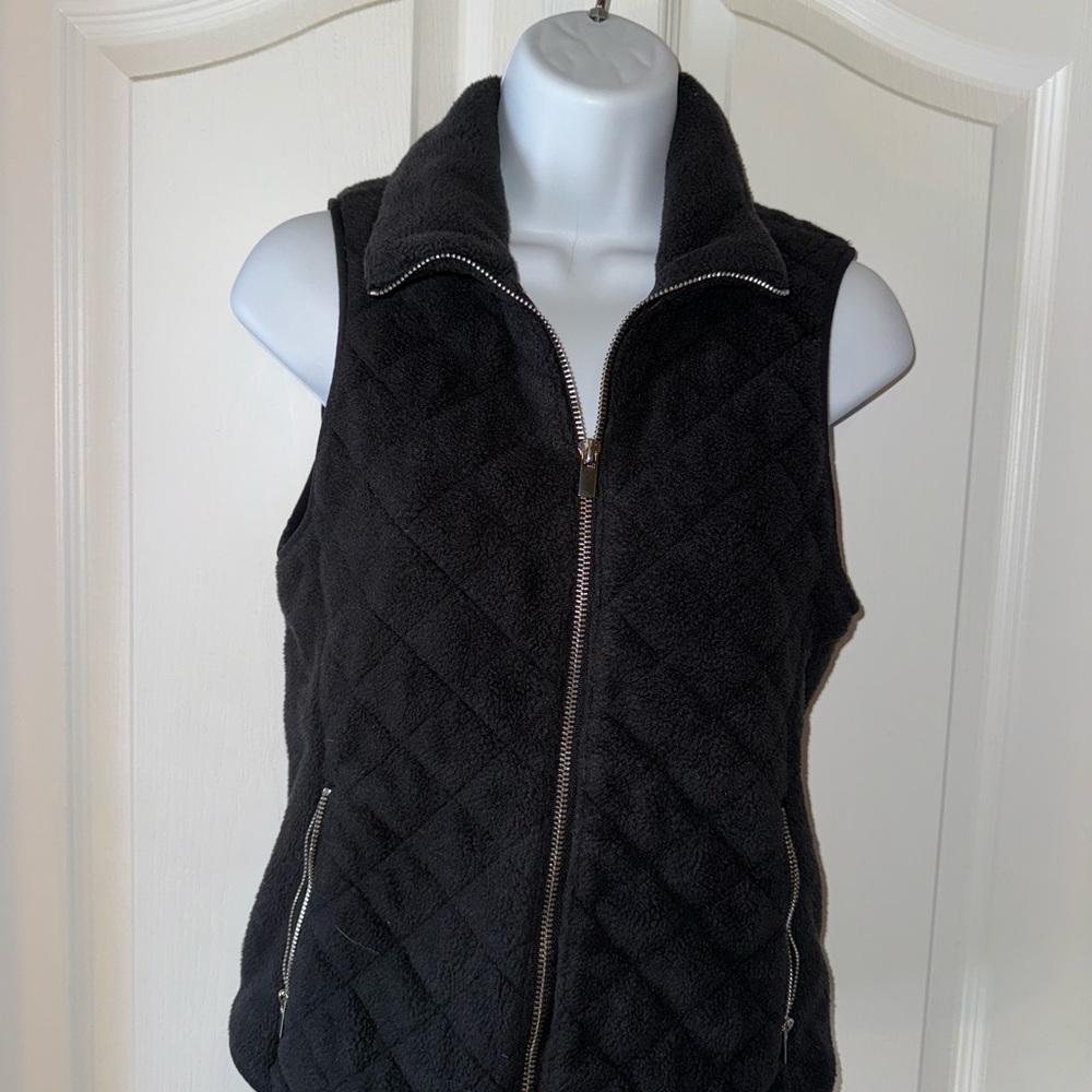 Abercrombie Fleece Quilted Women's Black Vest SZ xs